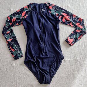 All in Motion Rashguard Long Sleeve One Piece Swimsuit Women's Size Medium